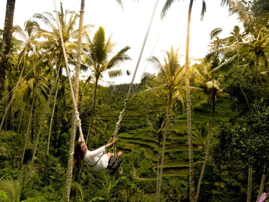 swings on the Bali travel route