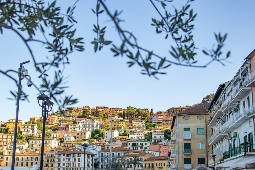 best places to visit in Tuscany: the colourful houses in porto santo stefano