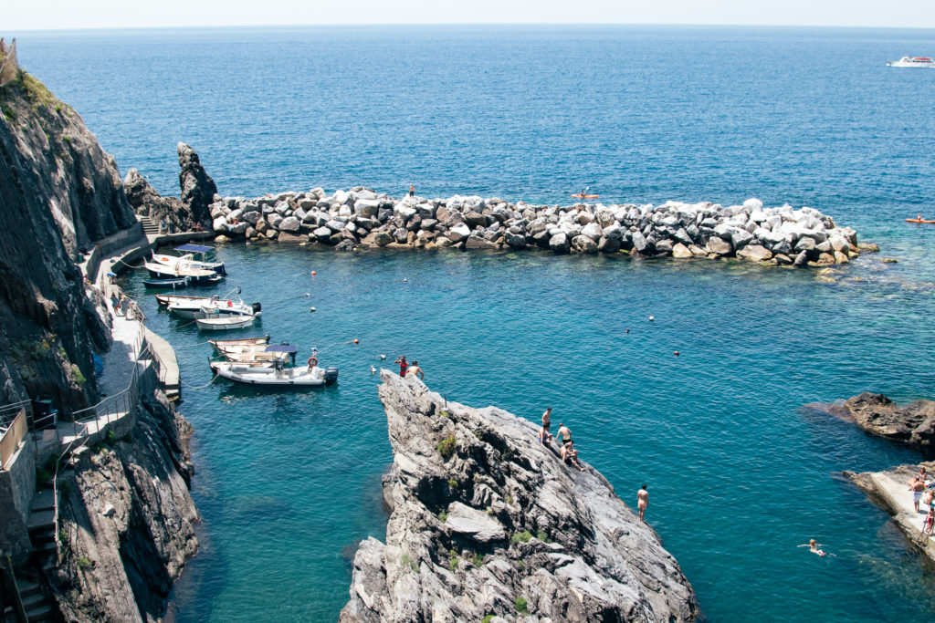 manarola harbour on a day in cinque terre