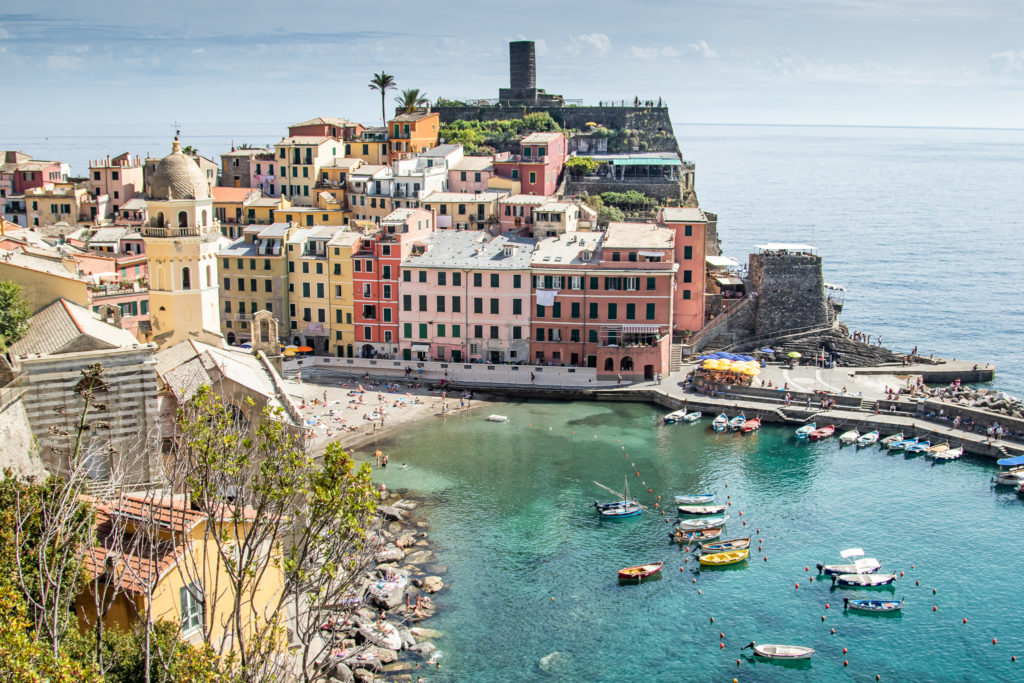 viewpoint in vernazza on a day in cinque terre italy