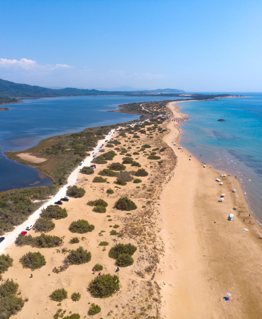 Corfu Greece Travel Guide: Drone shot Korrision beach