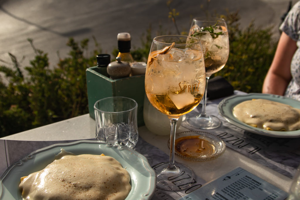 Corfu Greece Travel Guide: Pasta and spritz at il pozzu Corfu