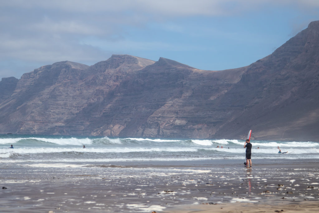 best things to do in Lanzarote: surfing at Caleta de Famara