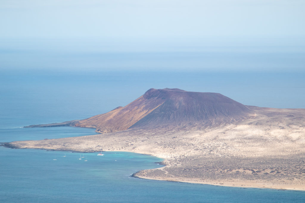 the best things to do in Lanzarote: La Graciosa from a viewpoint