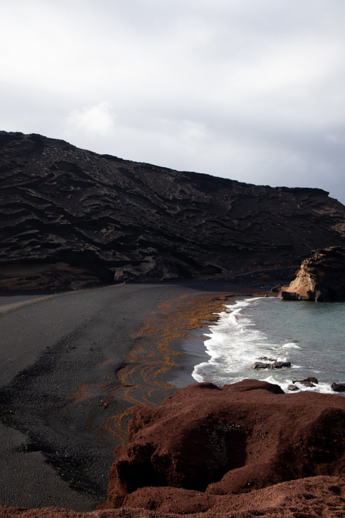 the best things to do in Lanzaote: black sand beach at el lago verde